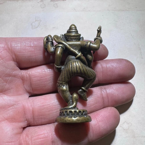 Alter chinesischer tibetischer Buddhismus Kupfer Elefant Gott des Reichtums Figuren & Statuen - Bild 6 von 7