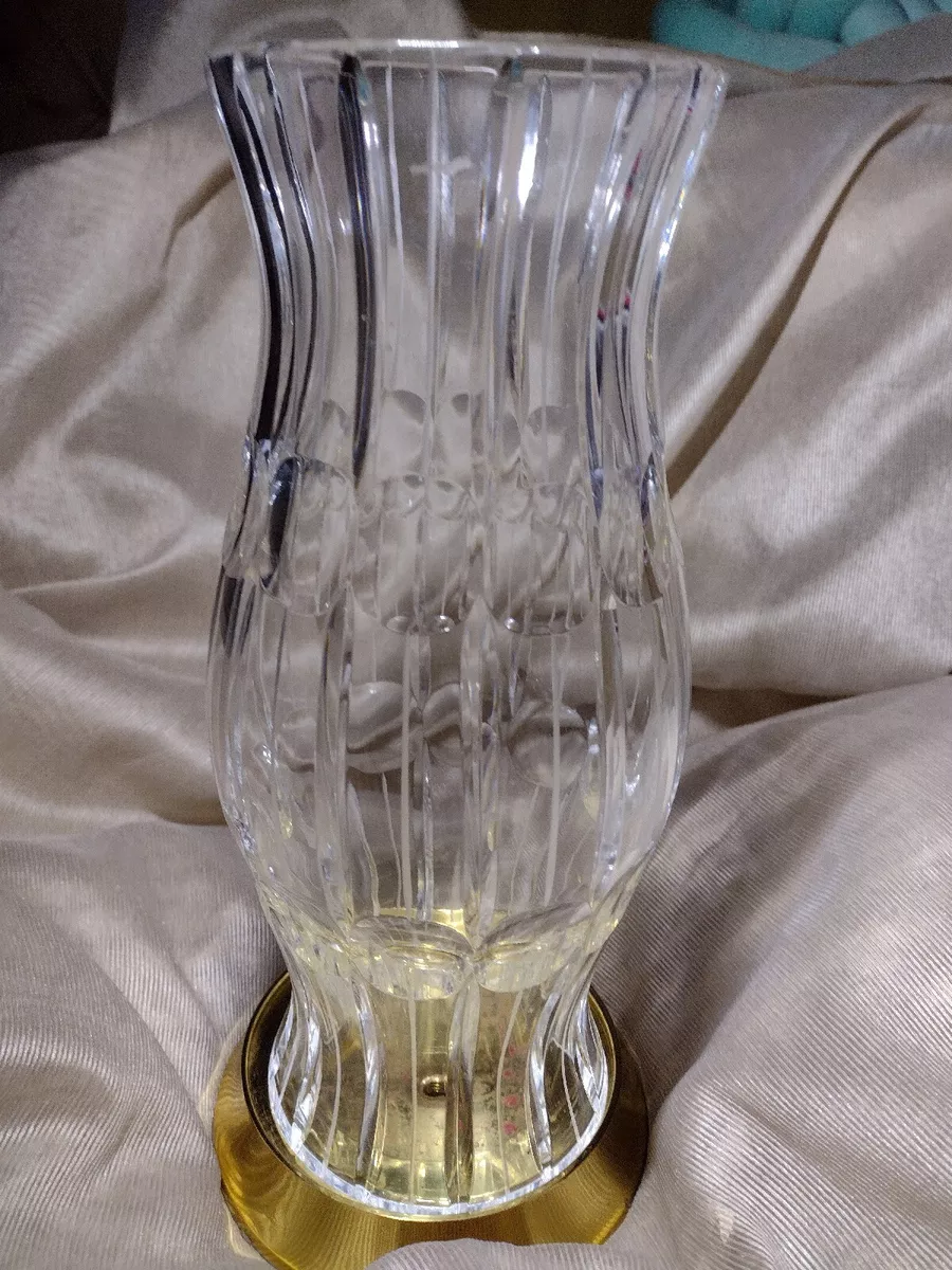 Waterford hurricane lamp cheap with brass base
