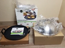 The Original Green Pan 12" Grill Pan with Removeable Rack & Lid -  New Open Box