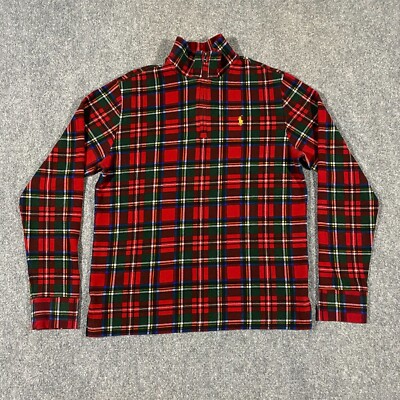 Polo Ralph Lauren Tartan Plaid Double Knit Pullover Sweater Youth