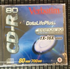 Verbatim Data Life Plus Super AZO Blue CD-R 80 Min 700 MB 1X-16X Speed