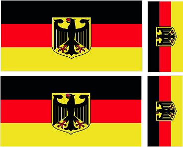 DEUTSCHLAND FAHNEN 2 x 200 mm 2 x 100 mm German Van Auto Aufkleber Decal FLAGGE 16B