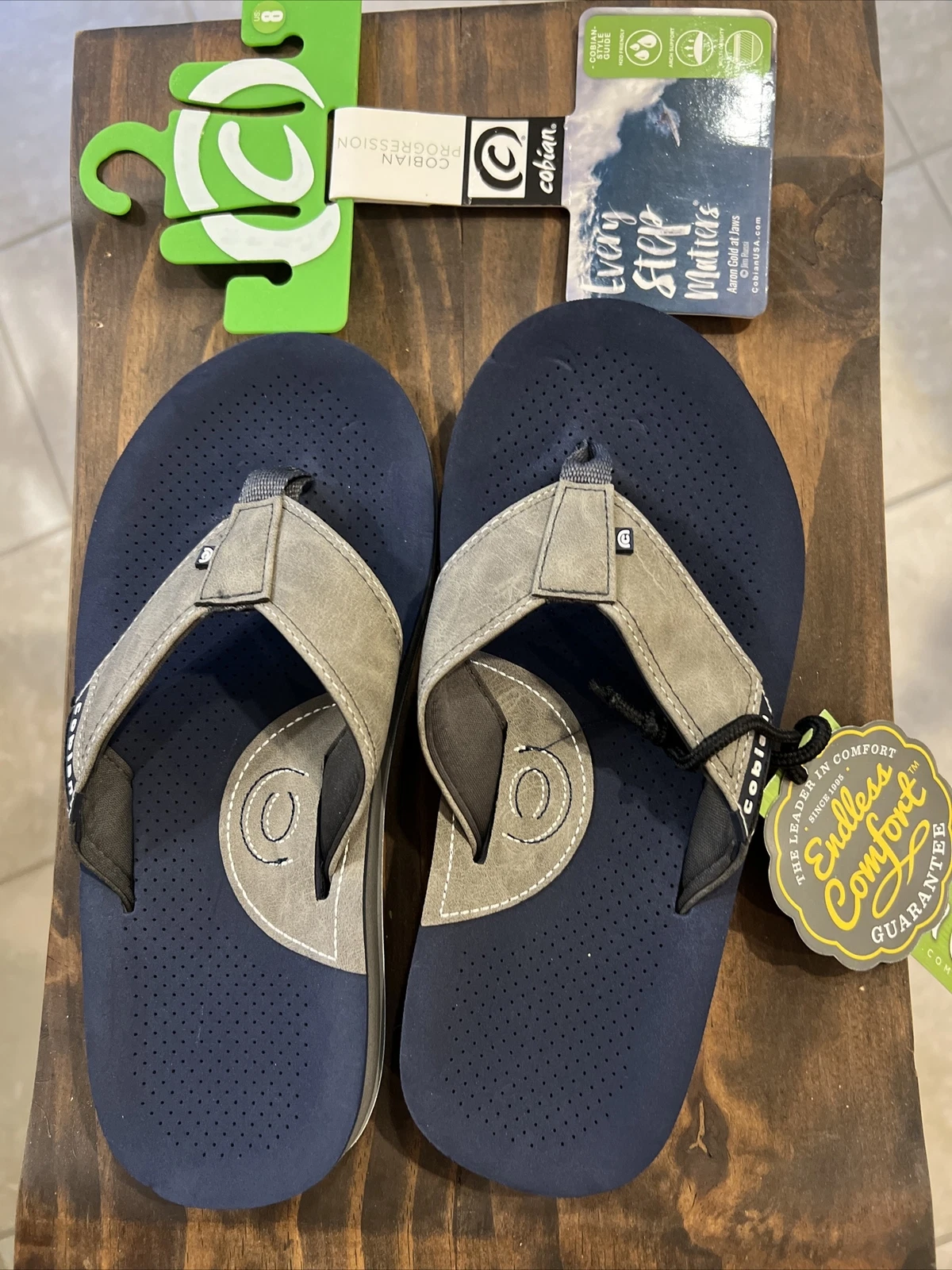 Cobian Men's Flip-Flops Sandals Shoes Size 8 EU 40 Blue/Gray ARV 2