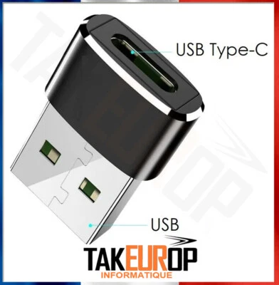 TAKEUROP Adaptateur Convertisseur USB Type C vers USB Connecteur OTG envoi rapide