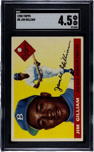 1957 Topps #115 Junior Jim Gilliam PSA 6 Vintage Baseball Card