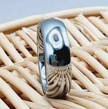 Minimalist High Polished Dome Tungsten Engagement Band Proposal Ring For Him Her