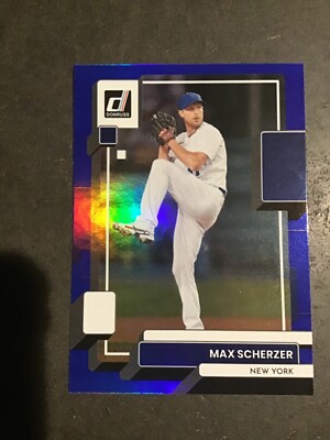 2022 Donruss Baseball Max Scherzer Holo Blue Parallel New York Mets 