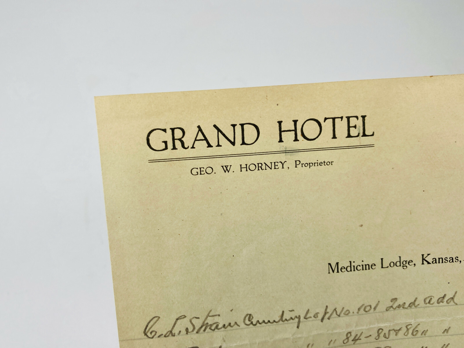 1925 Grand Hotel Medicine Lodge Kansas KS western history letterhead