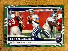 2021 Panini Donruss Elite Football Field Vision Green Troy Aikman FV8 Cowboys