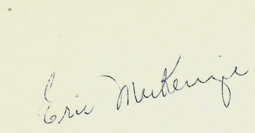 "Kansas City Athletics" Eric Mackenzie handsignierte 3x5 Karte Echtheitszertifikat