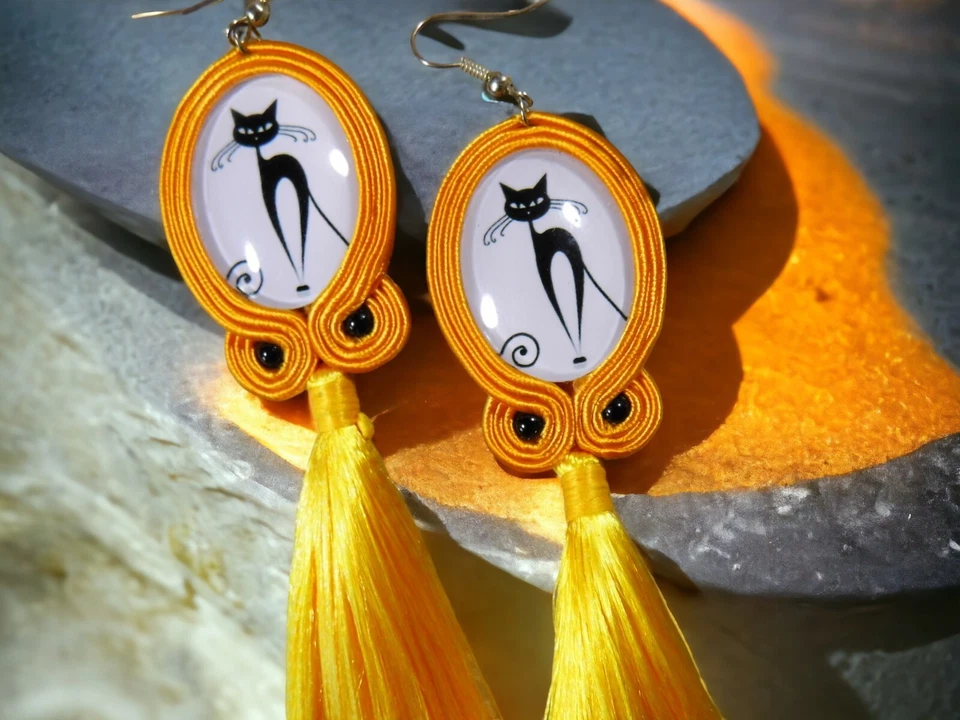 Ohrringe Technik soutache Kunsthandwerk.  - Bild 2 von 4