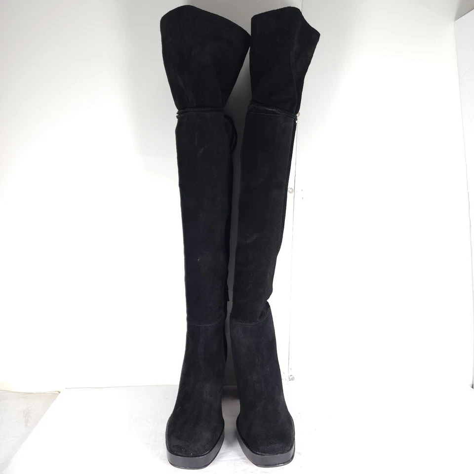 Botas Free People para mujer Echo US6-6,5 EU37 negras de gamuza con plataforma sobre la rodilla Foto 3 de 4