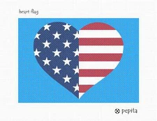 Heart Flag Needlepoint Kit or Canvas