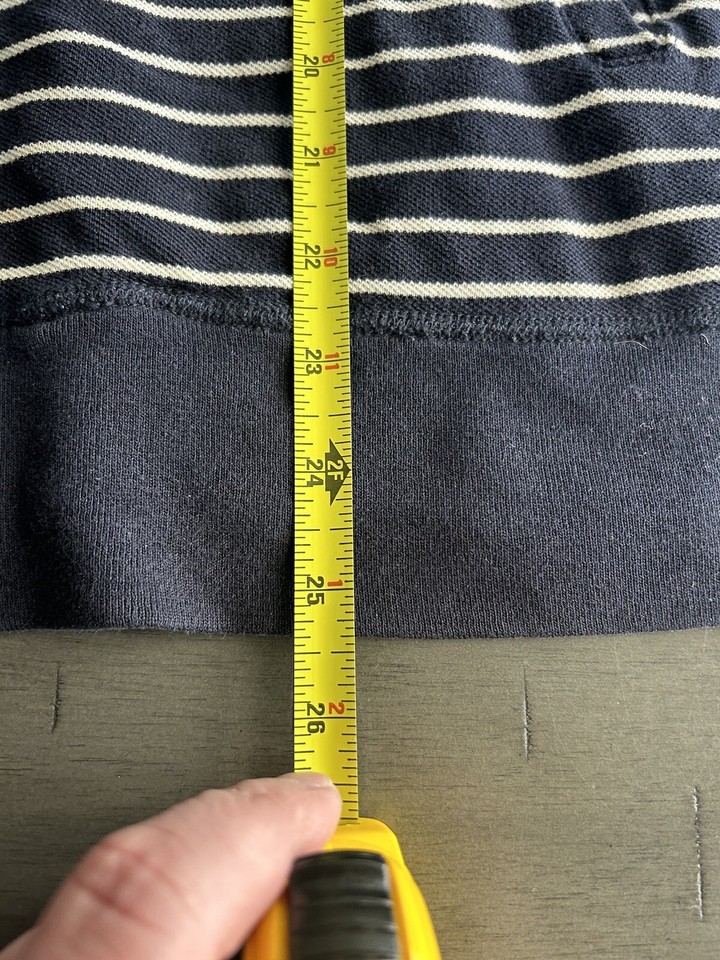 Mens J. Crew Striped sweater fullzip jacket Medium Navy White Sailing