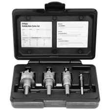 Rack-A-Tiers 92KIT4 Carbide Tipped Steel Hole Cutter Kit - 4 Pieces