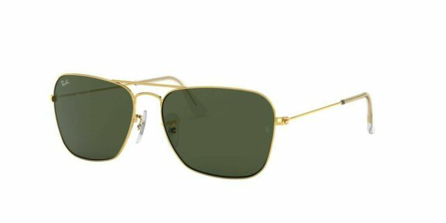 Ray-Ban Caravan Occhiali da Sole Unisex - Oro/Verde (RB3136 001 58-15) |  Acquisti Online su eBay