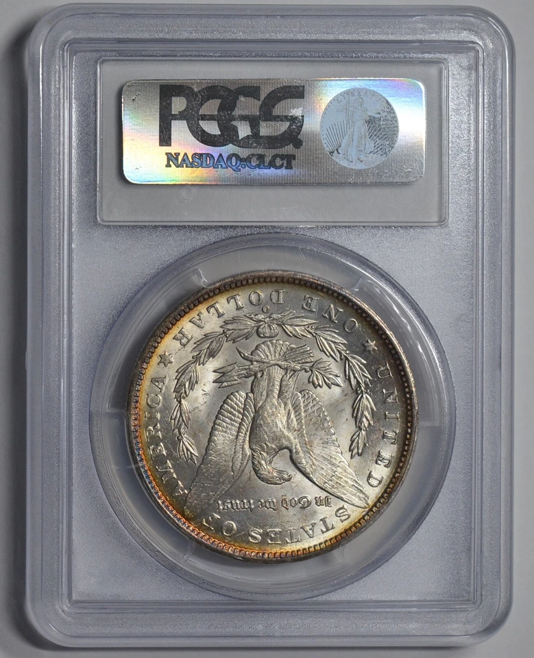 1891 O Morgan Dollar Silver Dollar PCGS MS62, Amazing Rim Toning, Colorful C7117 - Image 3 of 4