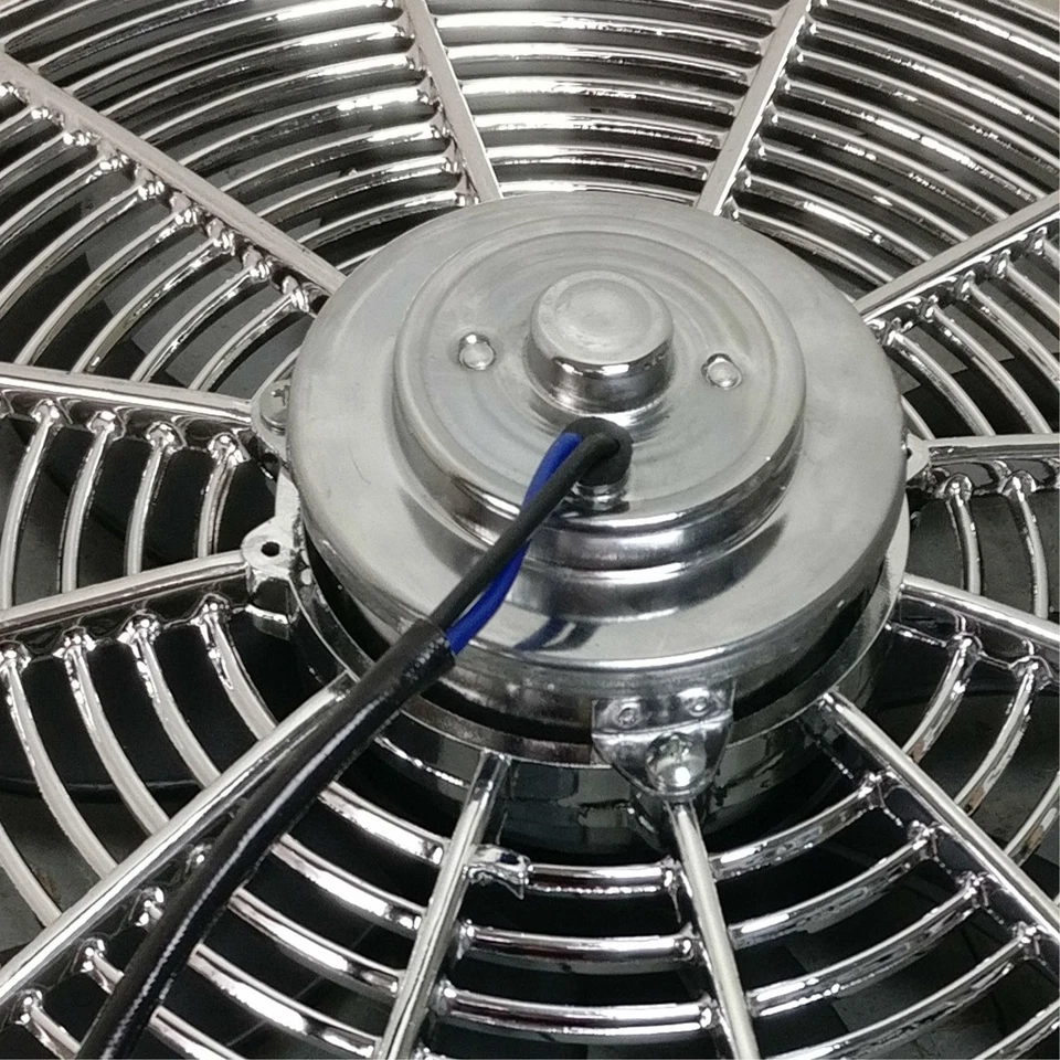 Ventilador radiador cromado Plymouth Fury II 1967 16 pulgadas refrigeración moderna delgado 120 W Foto 2 de 4