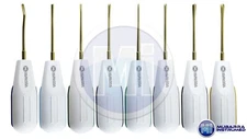 8pcs Dental Root Elevators Luxating Extraction Set Gold Surgical Tooth loosening