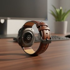 Leather Band Compatible with Samsung Galaxy Watch Ultra 47mm 2025/2024 , Genuine