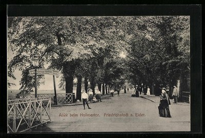 Ansichtskarte Friedrichstadt a. Eider, Allee beim Hollmertor 