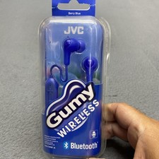 JVC Gumy HA-FX9BT-A Berry Blue Wireless Bluetooth Earbuds Headphones with Mic
