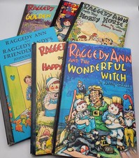 Raggedy Ann  Andy Books Lot of 6 Vintage - 1960 to 1961 by Johnny Gruelle HC