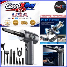 Electric Air Duster 3-Speed 100000RPM Cordless Rechargeable LED Light Grey