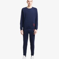 POLO Ralph Lauren 2 Piece Set Fleece Sweater Jogger Loungewear Navy LARGE