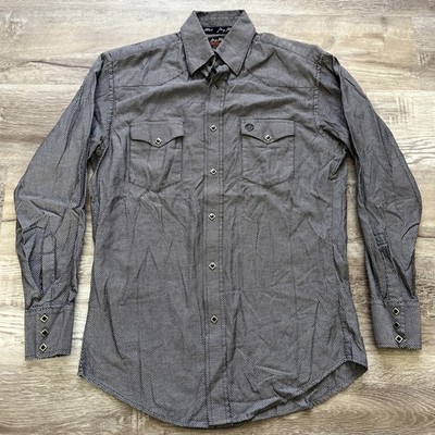 Mens Western Shirt Size M George Strait Troubadour Wrangler Pearl Snap Button