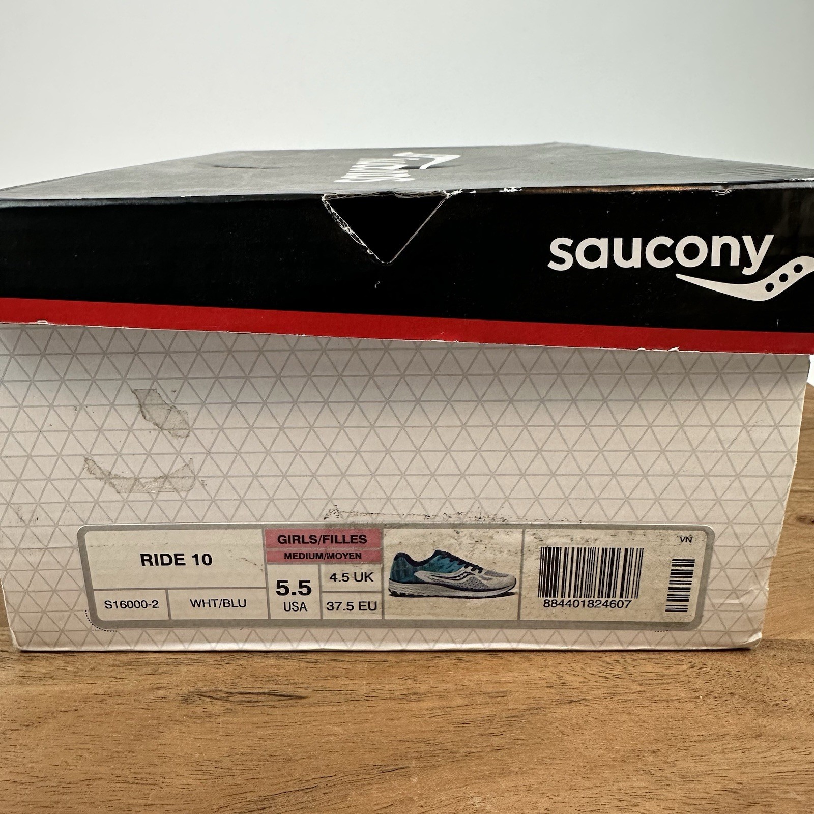 New Big Kids Saucony Ride 10 White Athletic Running Sneakers Shoes Size 5.5 M thumbnail 8