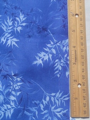 4.5 yds Blue Flora Fern P&B Textiles 2005 Cotton Fabric Foliage 44/45'' Wide