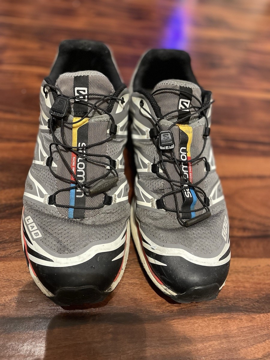 Salomon XT-6 Pewter / Black /Aurora Red Men's Size 10.5 TRAIL