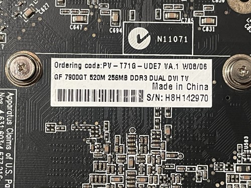 XFS NVIDIA GEFORCE 7900 GT EXTREME EDITION 520M 256MB DDR3 PCIe 2xDVI S-VID - Picture 8 of 14