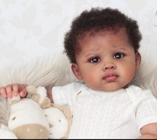 20inch Baby Reborn Doll Soft Newborn Lifelike Dark Skin Cloth Body Realistic