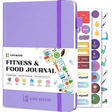 EPEWIZD Food and Fitness Journal Hardcover Wellness Planner Workout Journal f...