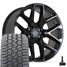 Df17a Black 22x9 Rims 28545r22 At2 Tires Tpms Set Fits Chevy Gmc Cadillac Df17a Black 22x9 Rims 28545r22 At2 Tires Tpms Set Fits Chevy Gmc Cadillac