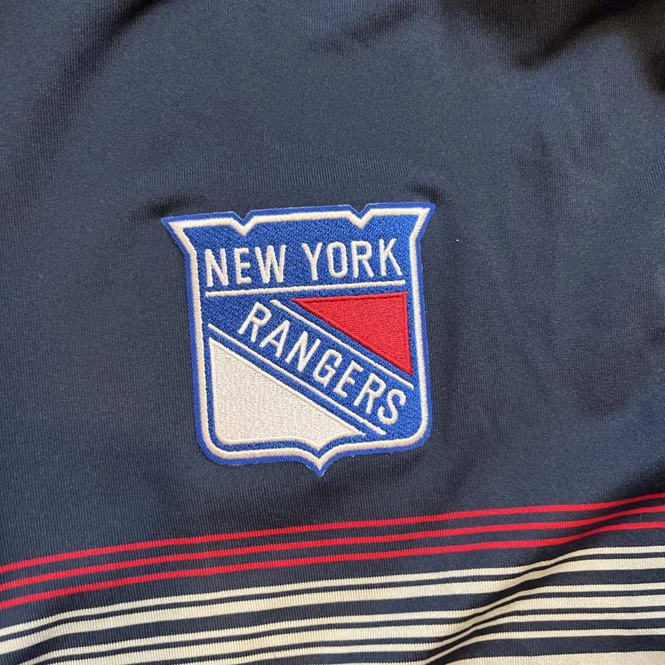 Nuevo con etiquetas Suéter Antigua New York Rangers 1/4 Cremallera 3XL Azul/Gris Poliéster Spandex Foto 4 de 4