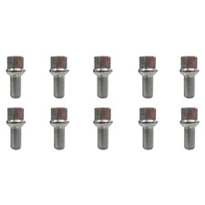 10x Radschrauben M14x1,5 27mm Kugelbund R13 Silber für CUPRA Born K1 Tavascan KR