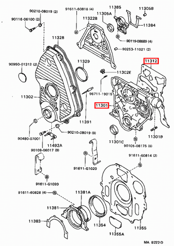 Genuine Hiace LXH22 LXH18 LXH12 LH184 5L 2L Timing Gear Cover Case w Gasket - Picture 18 of 20