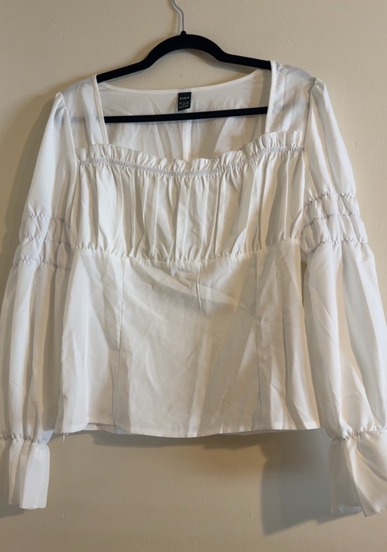 Women’s Large White SHEIN Blouse NWOT