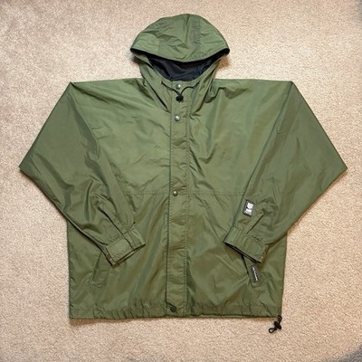 Helly Hansen Jacket Mens Med  Green Helly Tech Waterproof Hooded Outdoor Coat