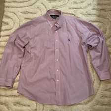 Ralph Lauren Pink Check Custom Fit Men's Dress Shirt Long Sleeve