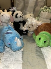 Webkinz Lot-Radiant Rhino, Goat, Turtle, Polar Panda, Spot Frog, Bluffadoodle
