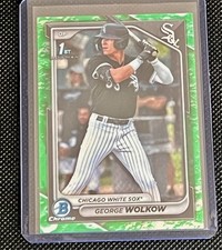 2024 1st Bowman Green Lunar Refractor GEORGE WOLKOW - Chicago White Sox