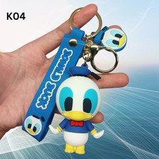 Cute Blue Donald Duck Keychain with Strap   Cartoon Bag Charm  Gift Idea