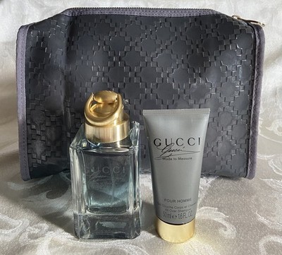 GUCCI MADE TO MEASURE  SET OF 3 ,EDT 3 oz SPRAY, Shower Gel 1.6oz & Toiletry Bag