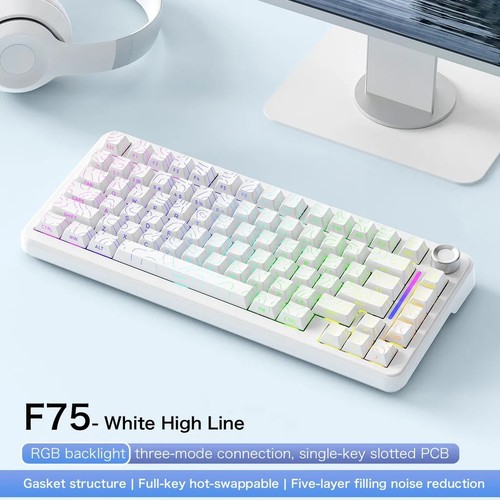 Free Wolf F75 75% Wireless Mechanical Keyboard – RGB, Tri-Mode, Hot-Swappable, 4 - 第 4/10 張圖片