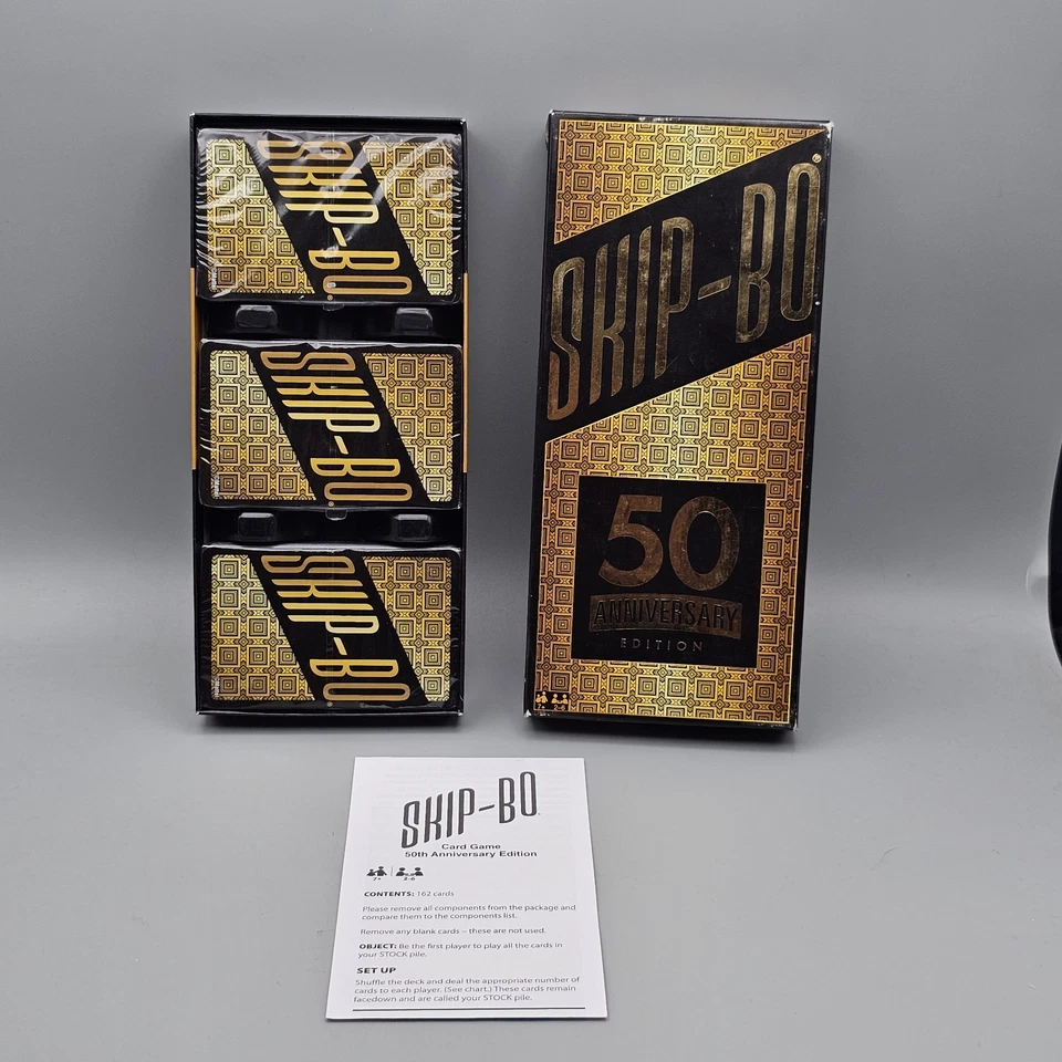 SKIP-BO 50th Anniversary Edition Card Game Mattel New Open Box  - Image 2 of 4