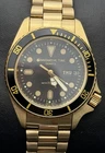 Vtg New 1988 INNOVATIVE TIME Diver Men’s 36mm Quartz Watch Day Date Gold 200M